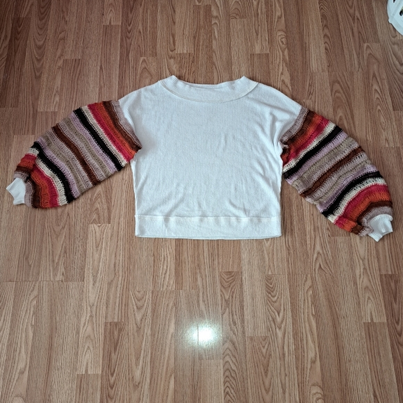 EUC We The Free Cha Cha Crochet Sweater Waffle Knit Oversized Size S Crochet - Picture 5 of 13